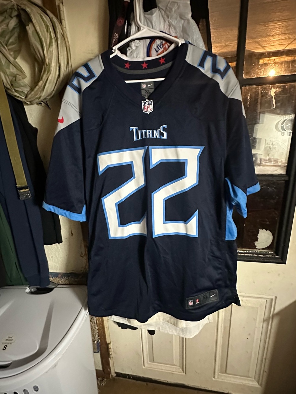 NFL Titans #22 Navy Blue and Light Blue Men's Football Jersey